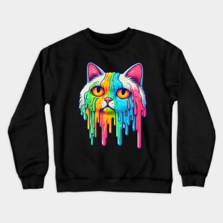 Colorful melting cat Crewneck Sweatshirt